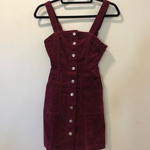 Maroon corduroy dress